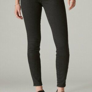 Lucky Brand Ava Mid Rise Skinny Corduroy Pants (Black, size 8/29 waist)